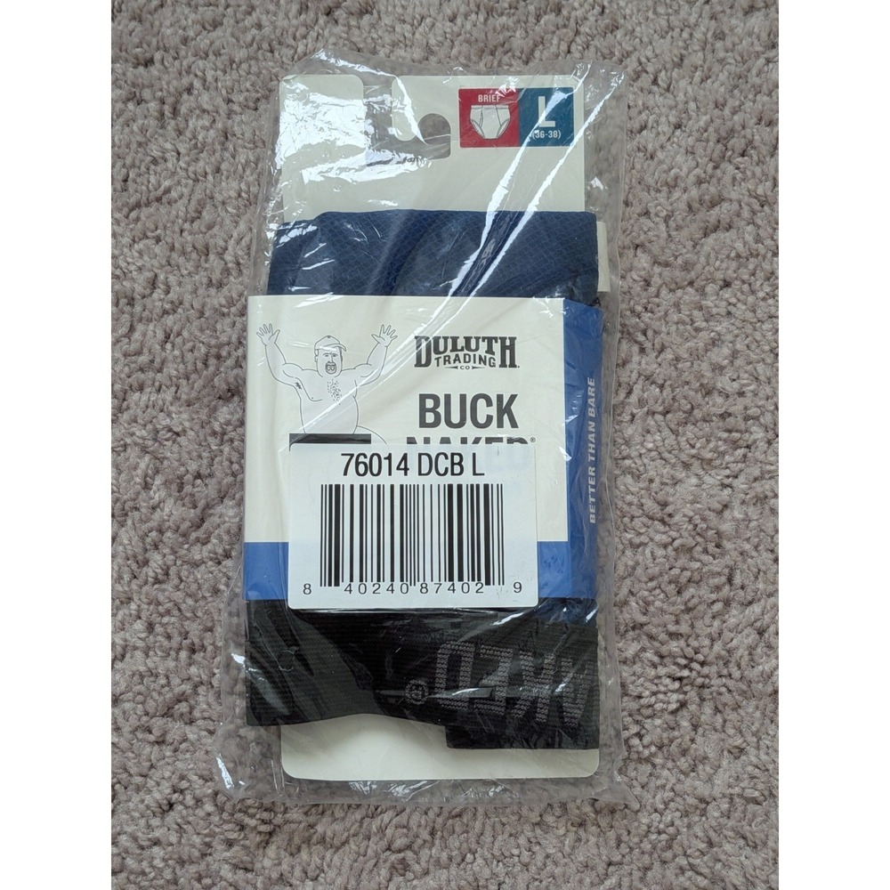 Duluth Mens Buck Naked Briefs 76014 DCB Size Large NWT Blue Solid Color